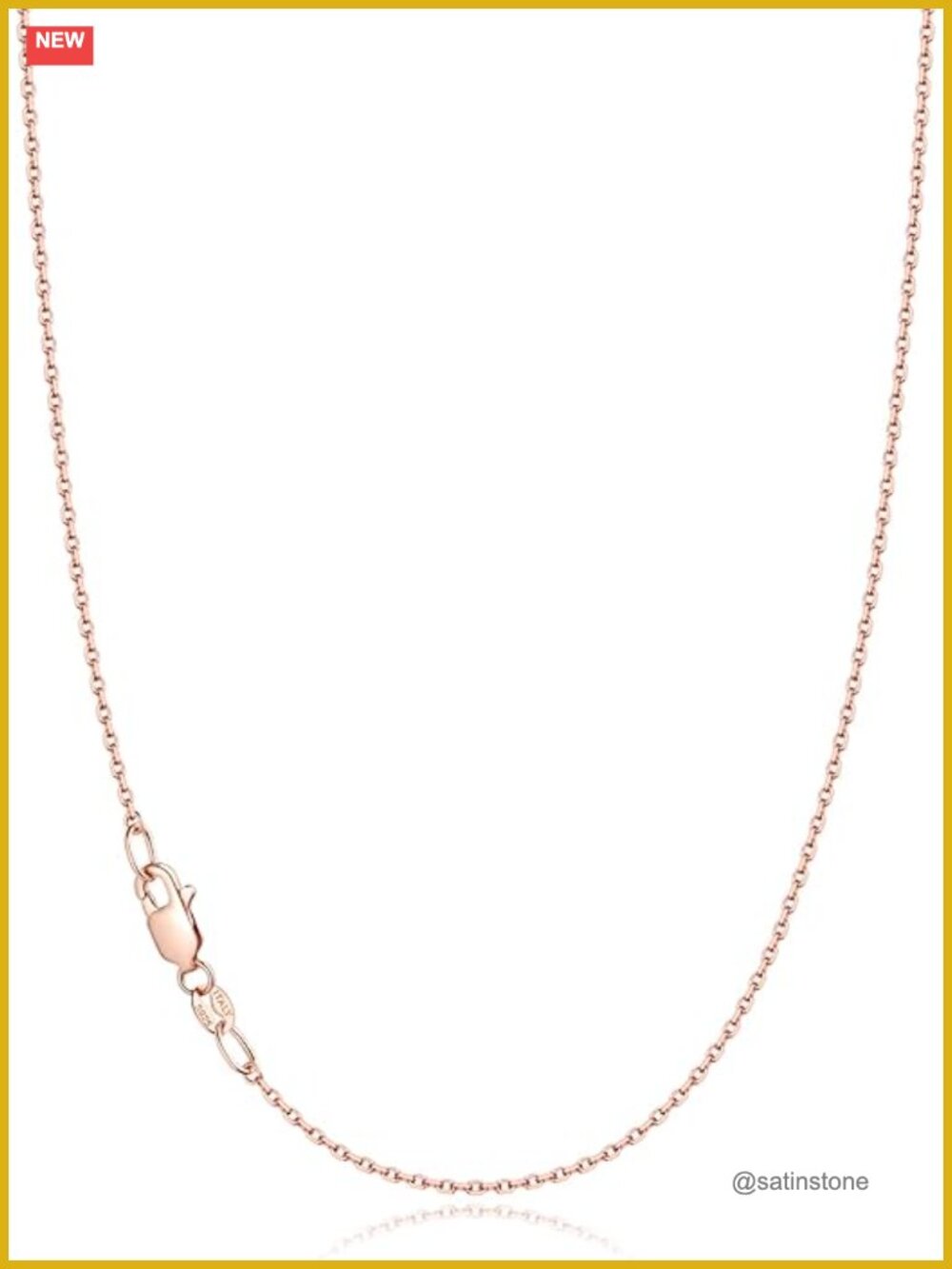 925 Sterling Silver 18k Rose Gold Plated Cable Chain Necklace Thin Dainty Sturdy